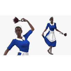 3D model Dark Skin Black Maid Rigged